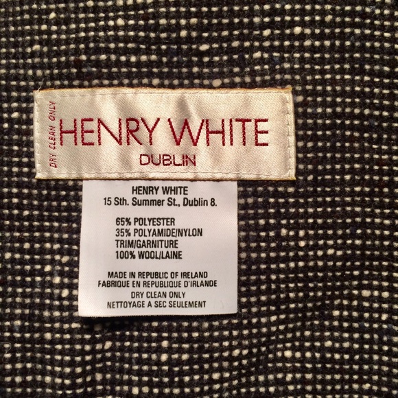Henry White Gray Wool lined Raincoat size Small - Picture 3 of 4